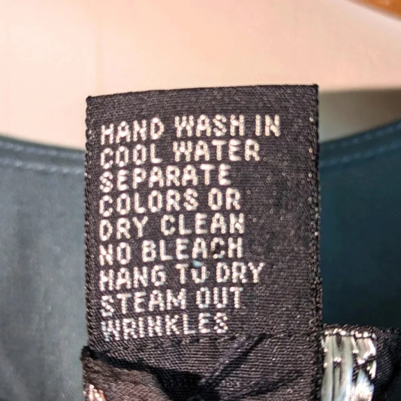 Eileen Fisher Silk Set Teal Blue Blouse and Skirt Small Luxe Minimalist - Picture 7 of 8